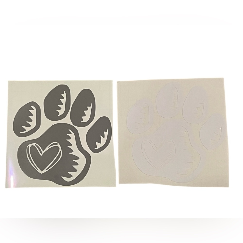 Dog Paw Heart Vinyl Car Decal – Handmade – New
